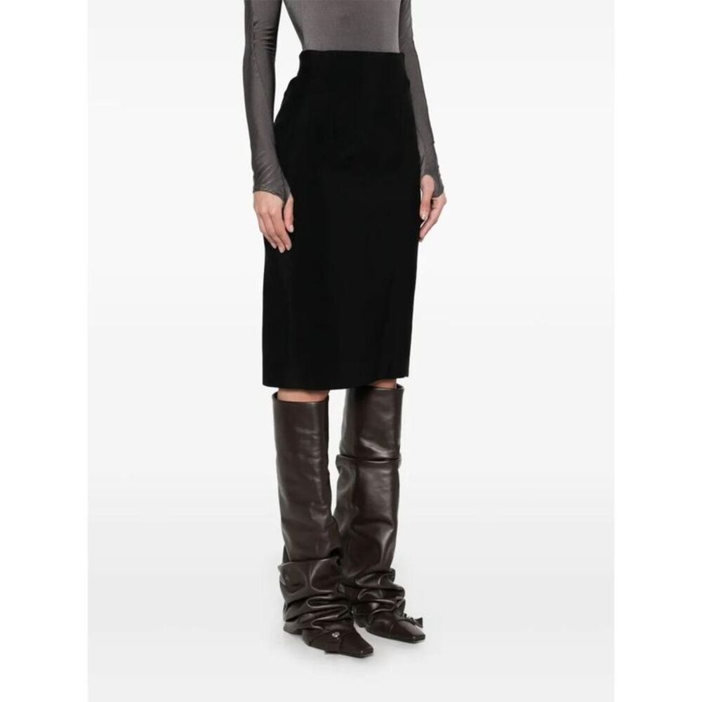 MUGLER High-Waisted Pencil Skirt with Front Slit Women BLACK Skirts